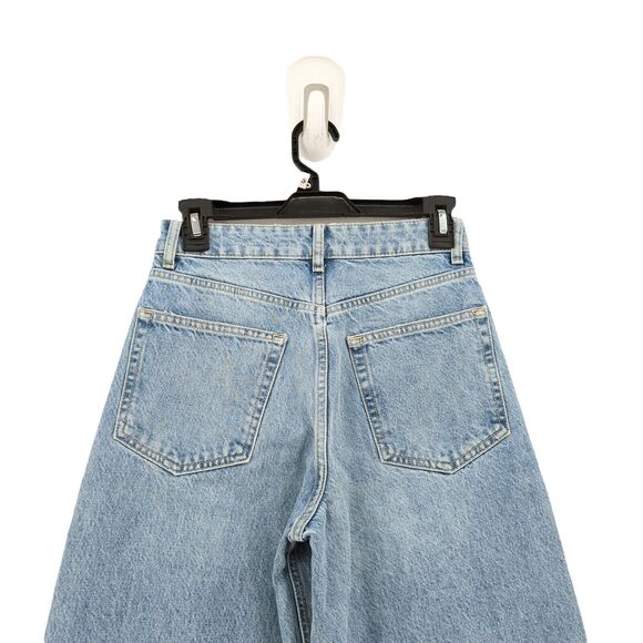 ZARA Women 34 US 2 Jeans Blue High Waisted Super Wide Leg Faded 6045/220/400 NEW - Picture 8 of 8